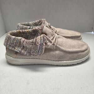 Hey Dude Women Size 9 Wendy Fold Baja Boot Slip On Casual Shoes Cream Beige